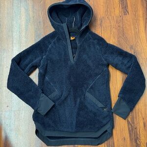Orage Navy Blue Sherpa Fleece Hoodie
